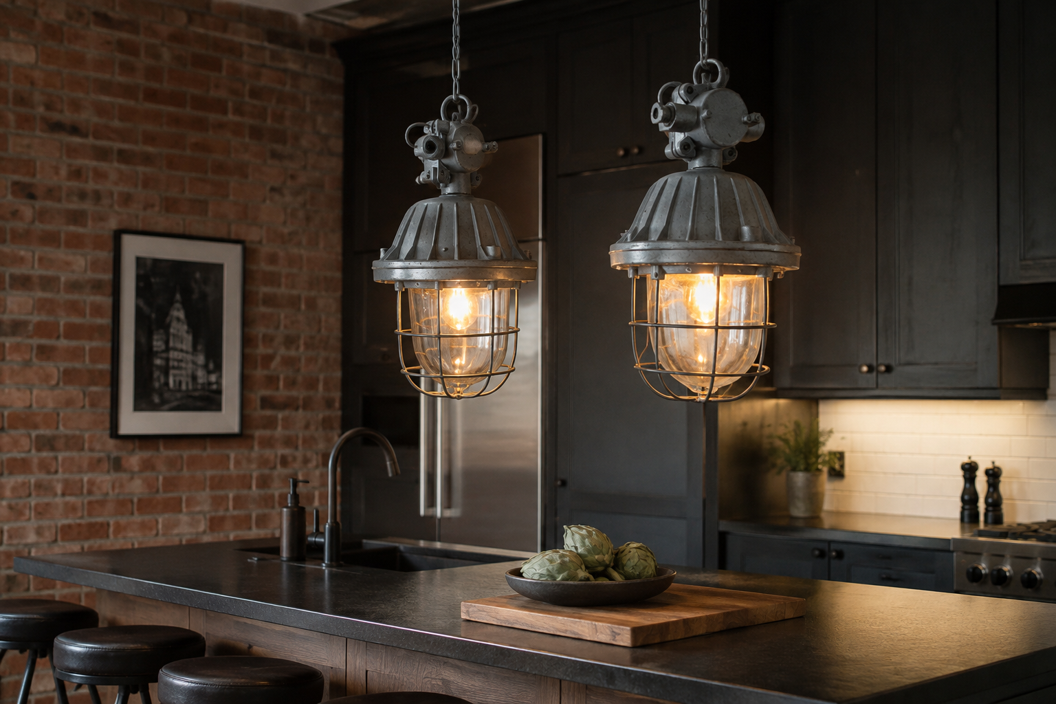Vintage Polish Industrial Pendant Light — POLAM OMP-200 — 1970s PRL, image 2