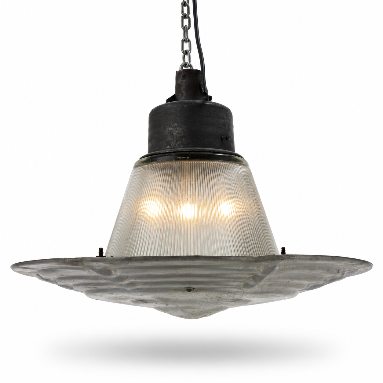 Vintage Polish Industrial Road & Park Pendant Light — PRL — 1960s/70s